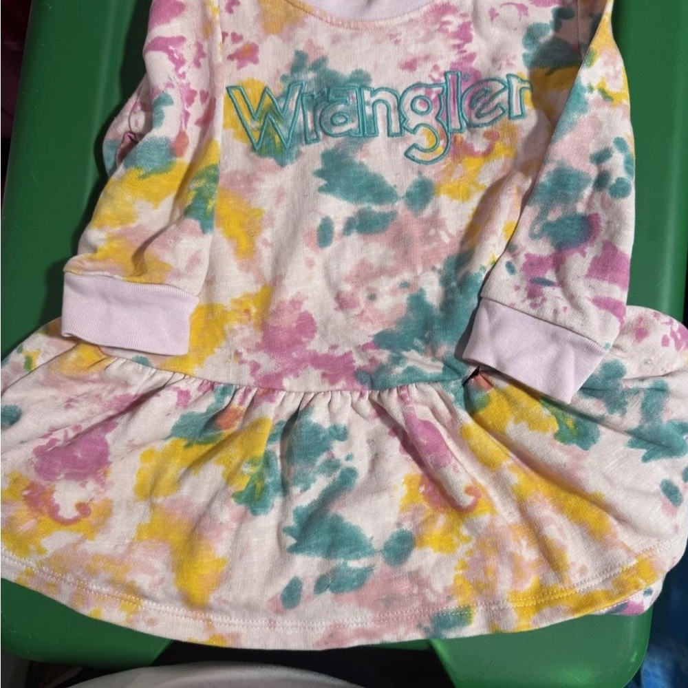 Wrangler Tie-Dye Logo Dress - Pink, Yellow & Teal
